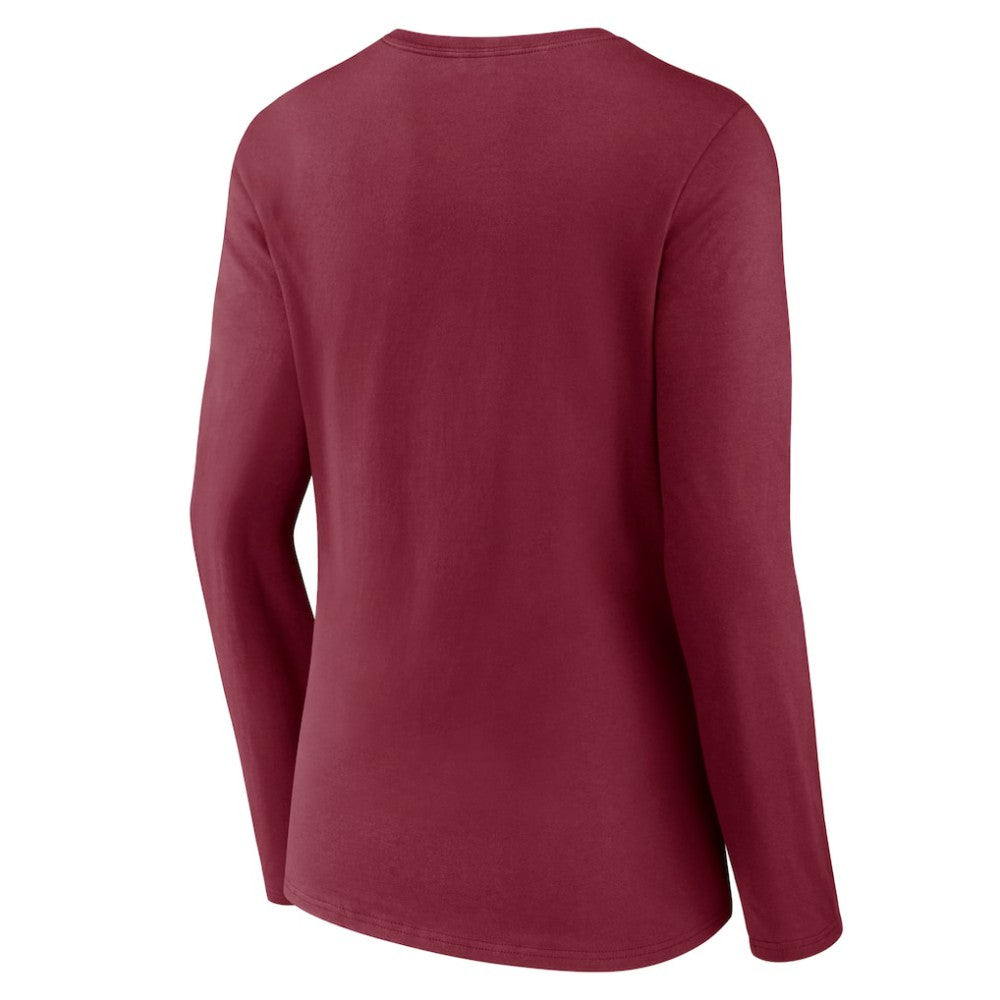 Colorado Avalanche Women's Team Logo Long Sleeve V-Neck T-Shirt - Burgundy T-shirts