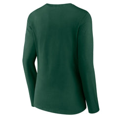 Minnesota Wild Women's Team Logo Long Sleeve V-Neck T-Shirt - Green T-shirts