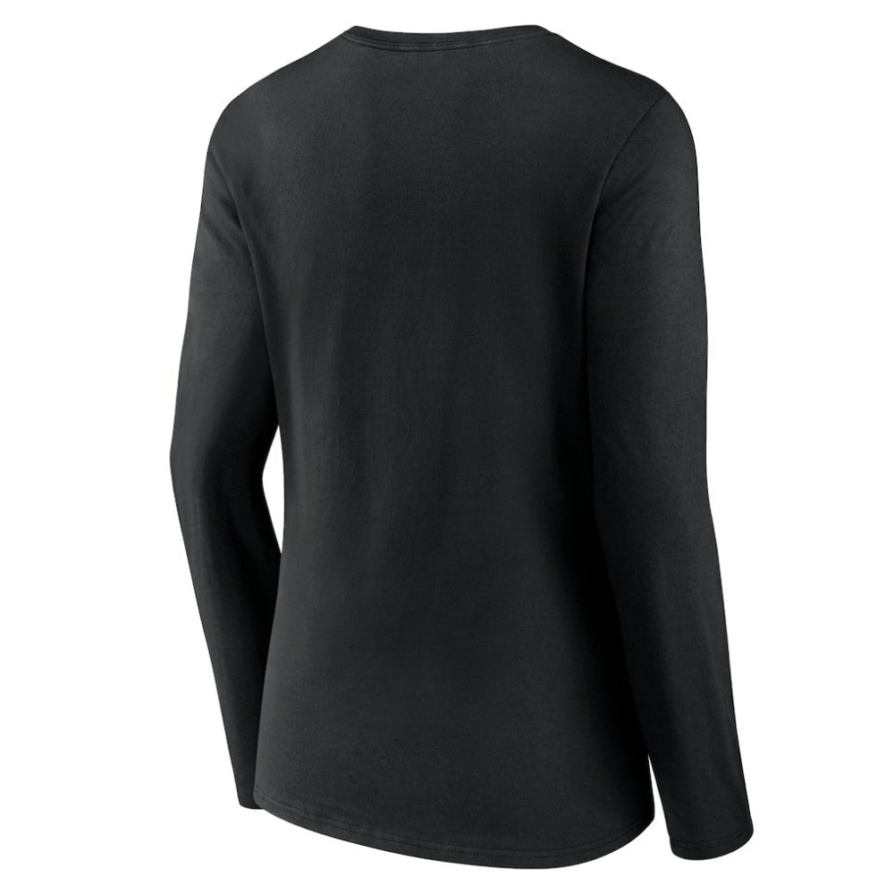 Pittsburgh Penguins Women's Team Logo Long Sleeve V-Neck T-Shirt - Black T-shirts