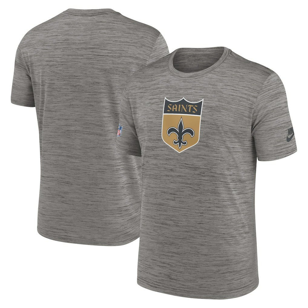 New Orleans Saints 2023 Sideline Alternate Logo Performance T-Shirt - Heather Charcoal sale