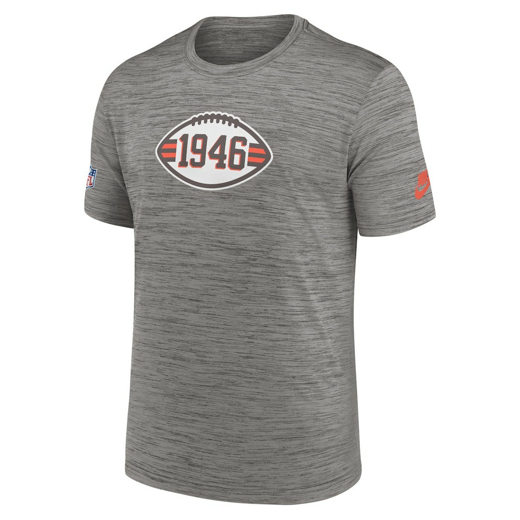 Cleveland Browns 2023 Sideline Alternate Logo Performance T-Shirt - Heather Charcoal discount