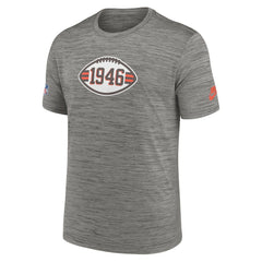 Cleveland Browns 2023 Sideline Alternate Logo Performance T-Shirt - Heather Charcoal discount