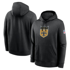 New Orleans Saints 2023 Sideline Club Alternate Tri-Blend Pullover Hoodie - Black for sale