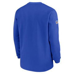 Los Angeles Rams 2023 Sideline Throwback Heavy Brushed Waffle Long Sleeve Top - Royal discount