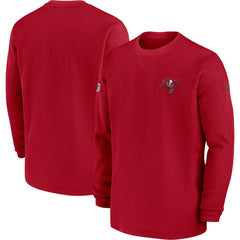 Tampa Bay Buccaneers 2023 Sideline Throwback Heavy Brushed Waffle Long Sleeve Top - Red on sale