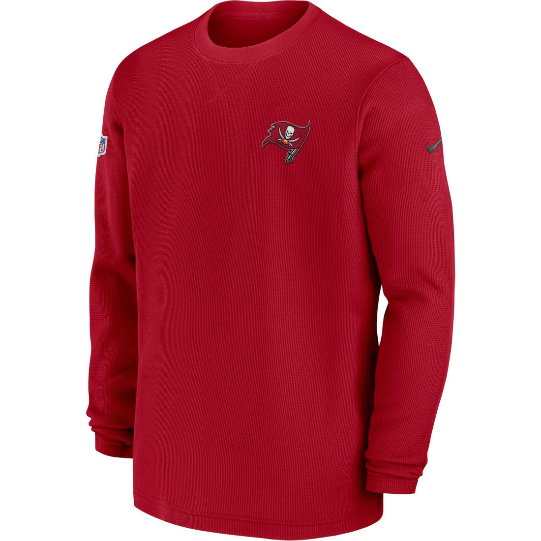 Tampa Bay Buccaneers 2023 Sideline Throwback Heavy Brushed Waffle Long Sleeve Top - Red on sale