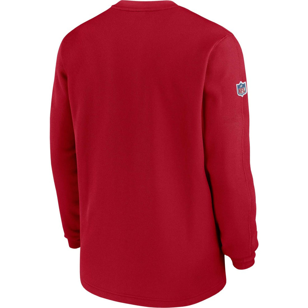 Tampa Bay Buccaneers 2023 Sideline Throwback Heavy Brushed Waffle Long Sleeve Top - Red on sale