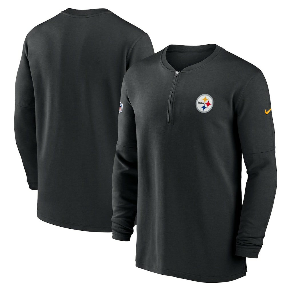 Pittsburgh Steelers 2023 Sideline Performance Long Sleeve Tri-Blend Quarter-Zip Top - Black sale
