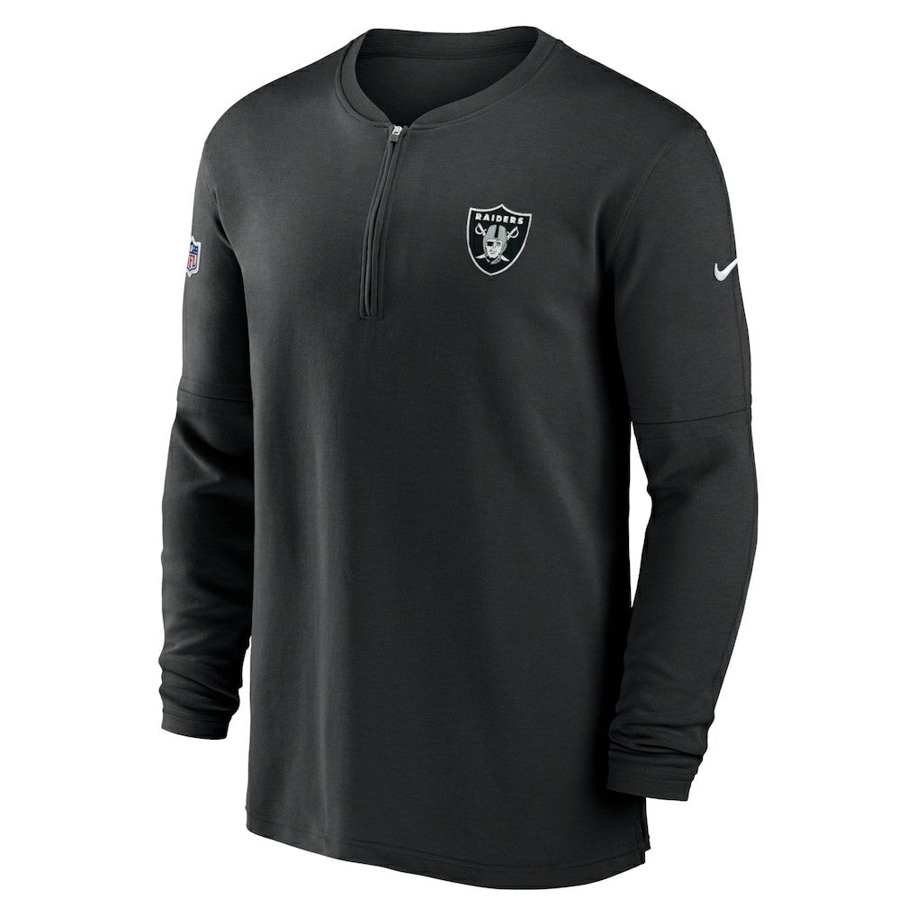 Las Vegas Raiders 2023 Sideline Performance Long Sleeve Tri-Blend Quarter-Zip Top - Black outlet