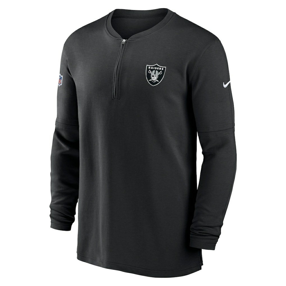 Las Vegas Raiders 2023 Sideline Performance Long Sleeve Tri-Blend Quarter-Zip Top - Black outlet