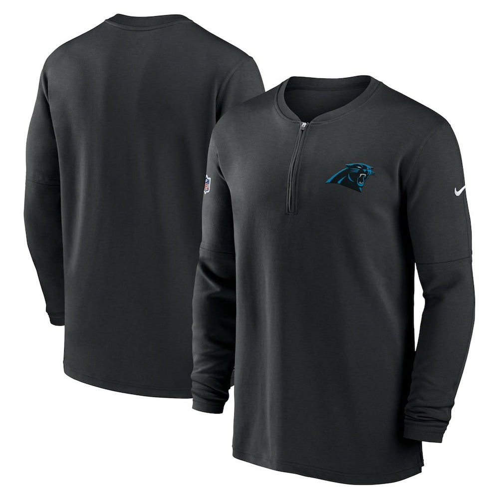 Carolina Panthers 2023 Sideline Performance Long Sleeve Tri-Blend Quarter-Zip Top - Black cheap
