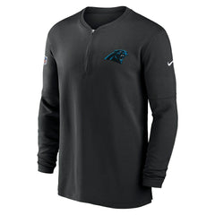 Carolina Panthers 2023 Sideline Performance Long Sleeve Tri-Blend Quarter-Zip Top - Black cheap