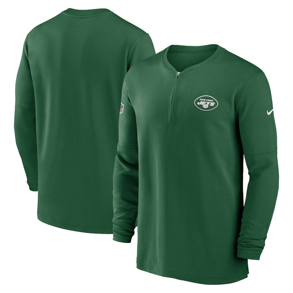 New York Jets 2023 Sideline Performance Long Sleeve Tri-Blend Quarter-Zip Top - Green online