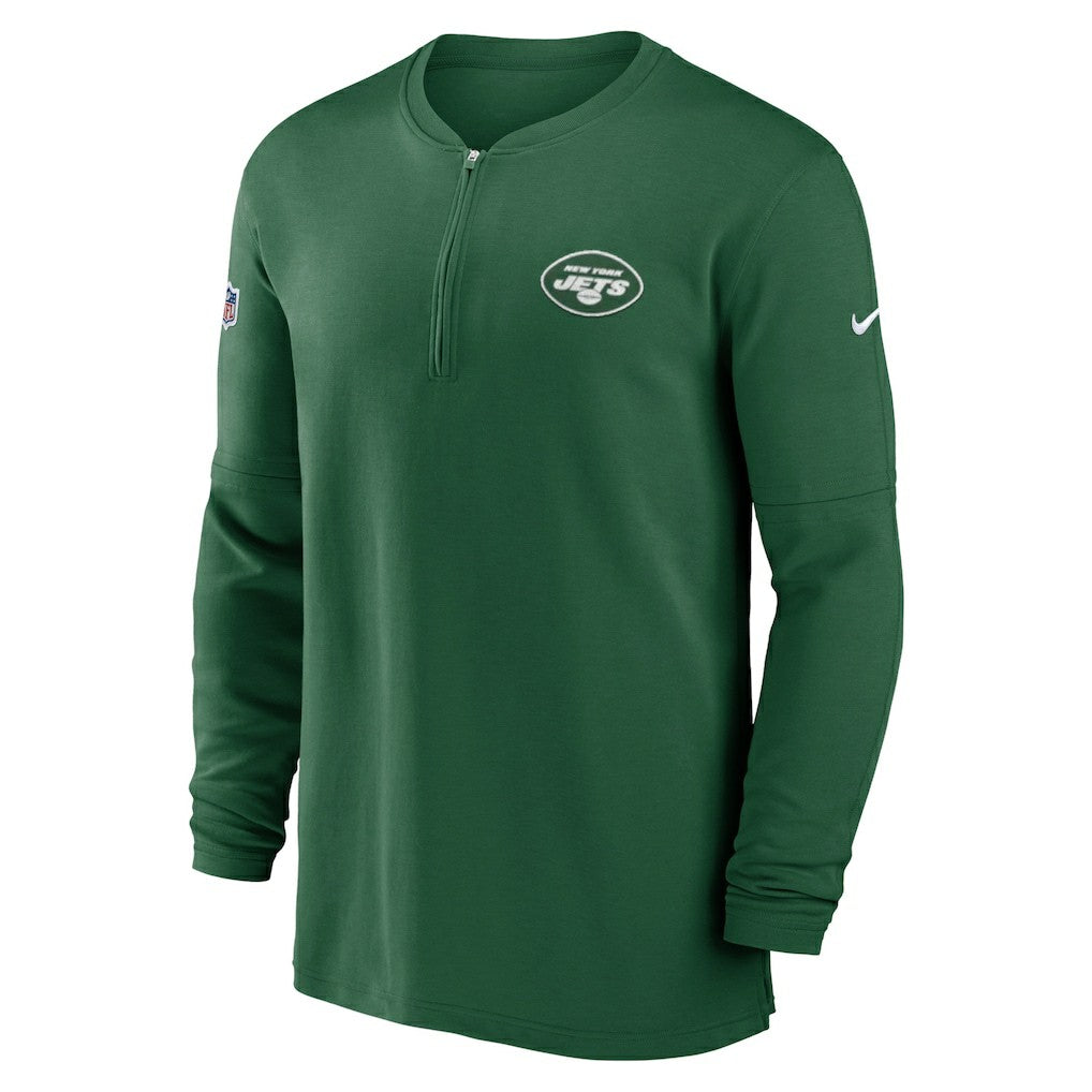 New York Jets 2023 Sideline Performance Long Sleeve Tri-Blend Quarter-Zip Top - Green online