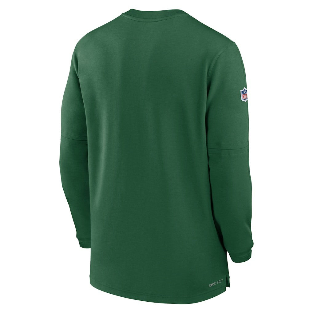 New York Jets 2023 Sideline Performance Long Sleeve Tri-Blend Quarter-Zip Top - Green online