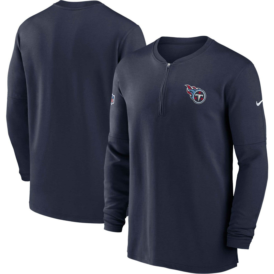 Tennessee Titans 2023 Sideline Performance Long Sleeve Tri-Blend Quarter-Zip Top - Navy online