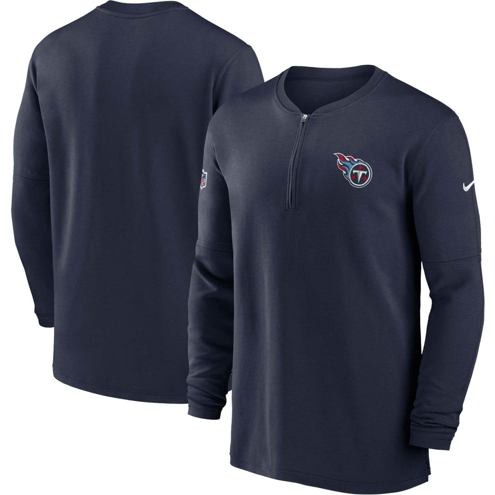 Tennessee Titans 2023 Sideline Performance Long Sleeve Tri-Blend Quarter-Zip Top - Navy online