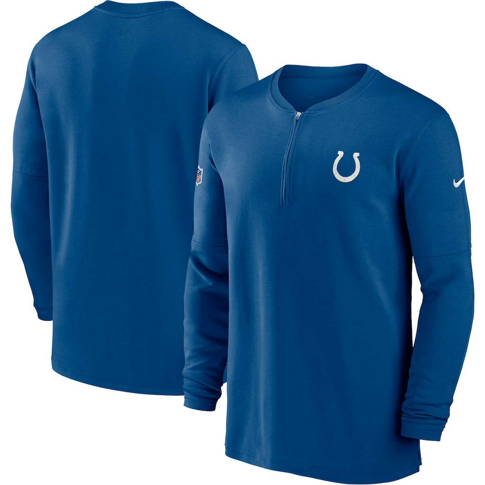 Indianapolis Colts 2023 Sideline Performance Long Sleeve Tri-Blend Quarter-Zip Top - Royal outlet