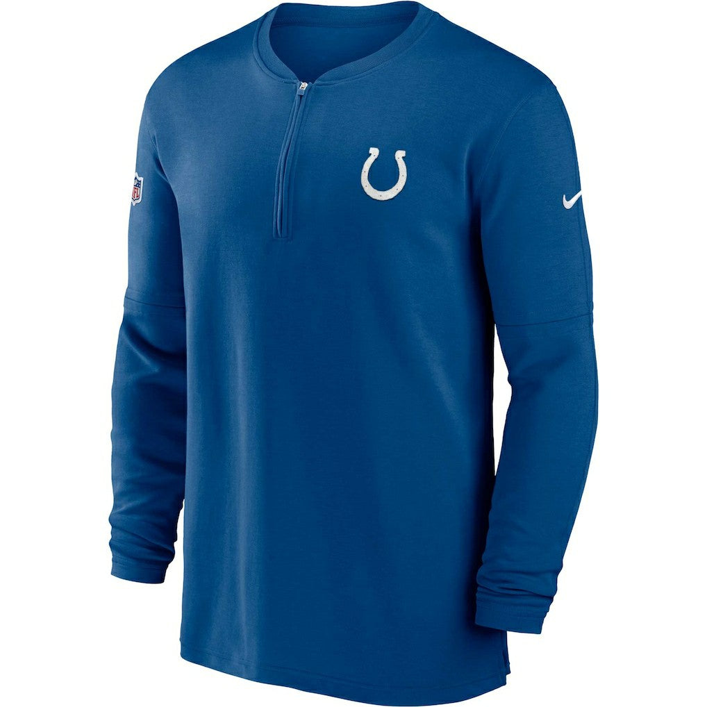 Indianapolis Colts 2023 Sideline Performance Long Sleeve Tri-Blend Quarter-Zip Top - Royal outlet