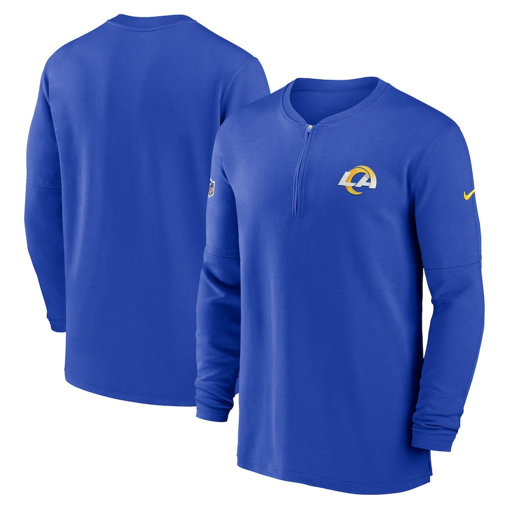 Los Angeles Rams 2023 Sideline Performance Long Sleeve Tri-Blend Quarter-Zip Top - Royal cheap
