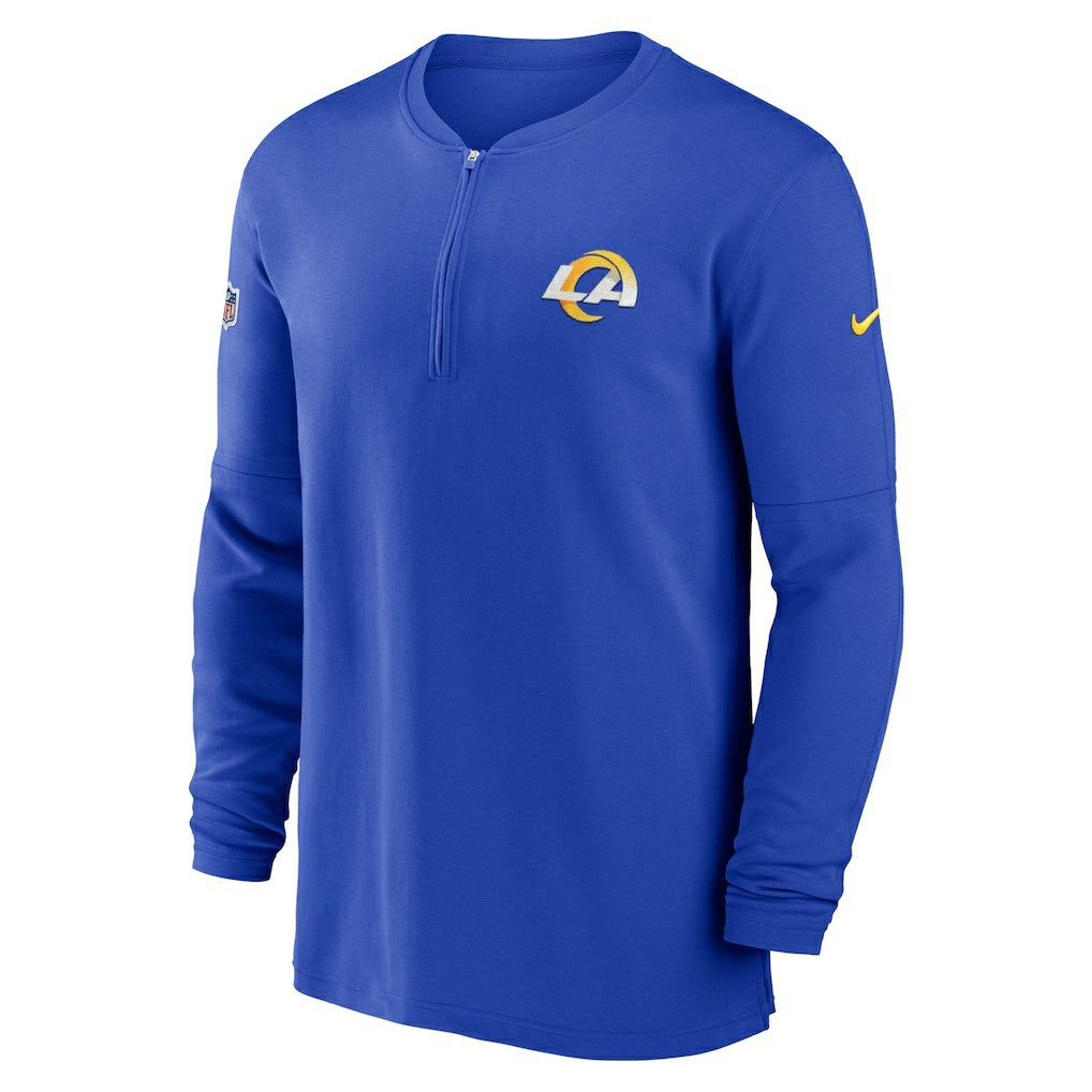 Los Angeles Rams 2023 Sideline Performance Long Sleeve Tri-Blend Quarter-Zip Top - Royal cheap