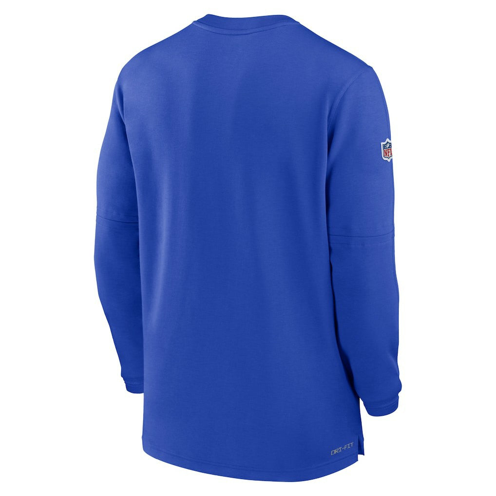 Los Angeles Rams 2023 Sideline Performance Long Sleeve Tri-Blend Quarter-Zip Top - Royal cheap