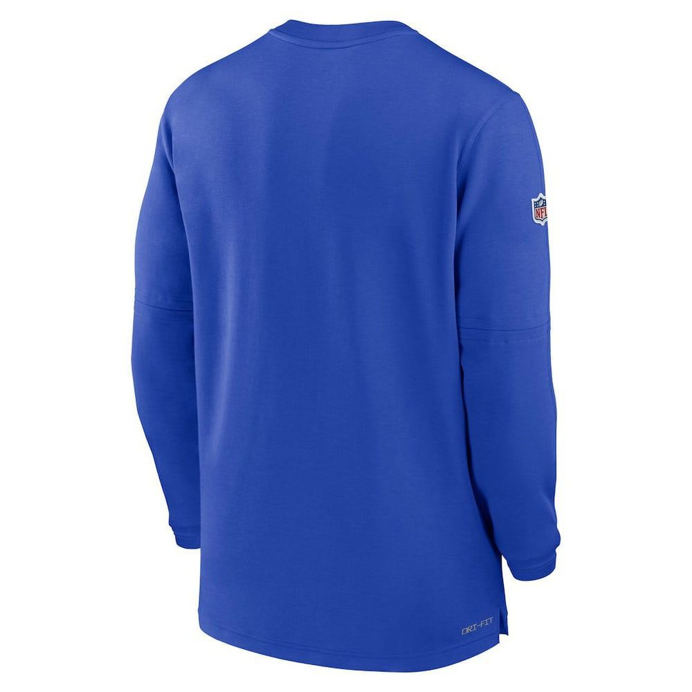 Los Angeles Rams 2023 Sideline Performance Long Sleeve Tri-Blend Quarter-Zip Top - Royal cheap