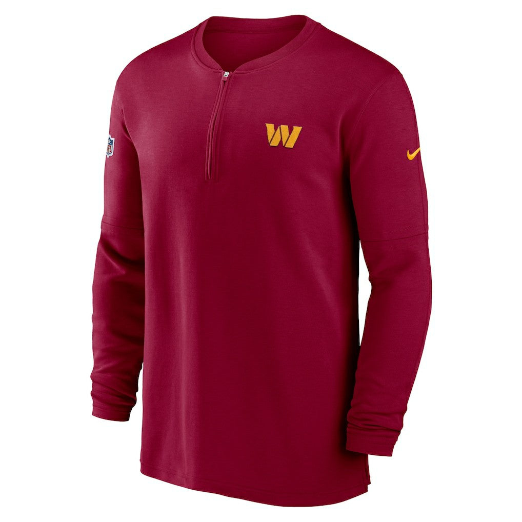 Washington Commanders 2023 Sideline Performance Long Sleeve Tri-Blend Quarter-Zip Top - Burgundy on sale