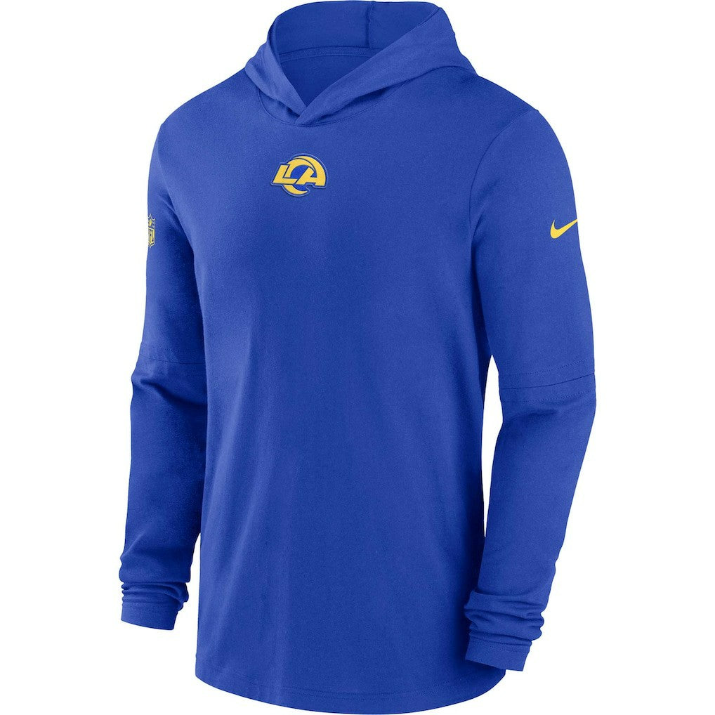 Los Angeles Rams Sideline Performance Long Sleeve Hoodie T-Shirt - Royal discount