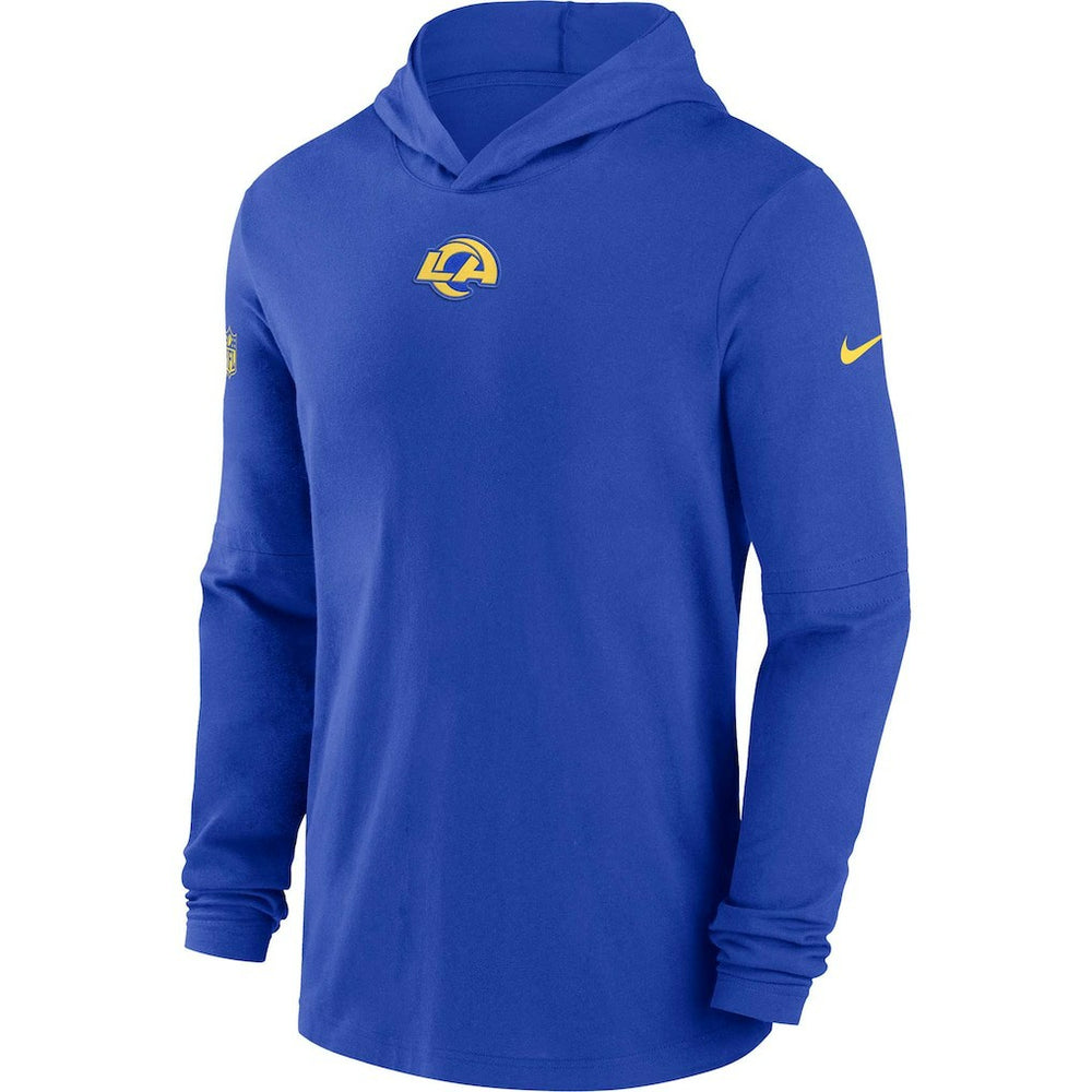 Los Angeles Rams Sideline Performance Long Sleeve Hoodie T-Shirt - Royal discount
