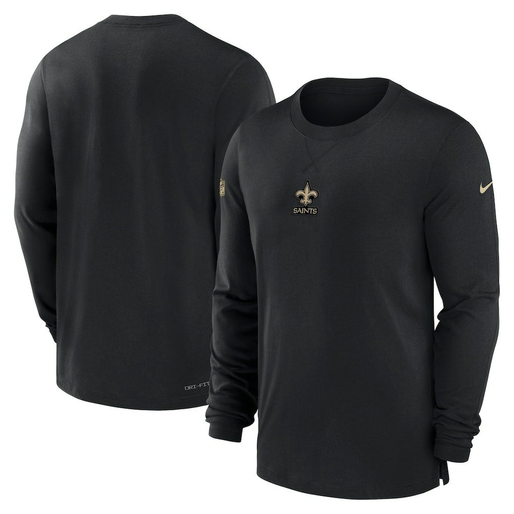 New Orleans Saints 2023 Sideline Performance Long Sleeve T-Shirt - Black sale