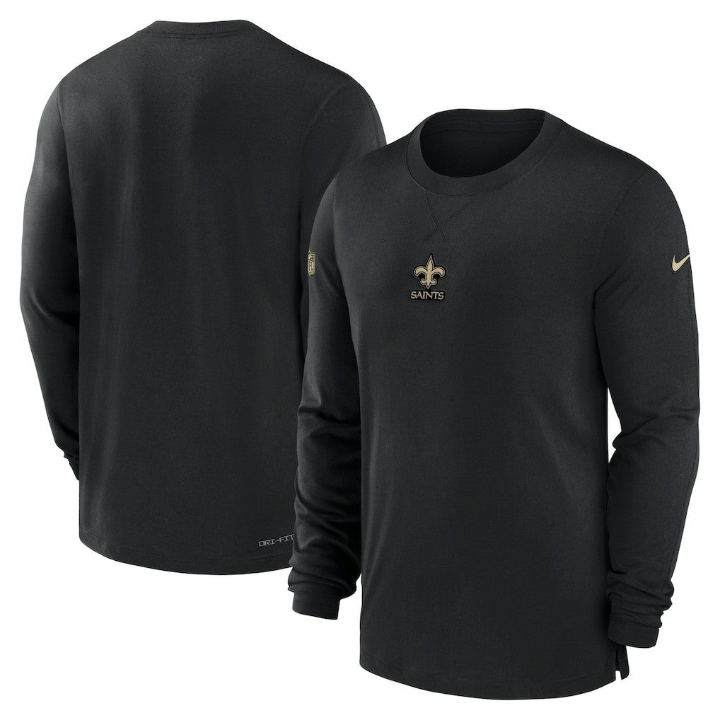 New Orleans Saints 2023 Sideline Performance Long Sleeve T-Shirt - Black sale