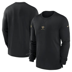 New Orleans Saints 2023 Sideline Performance Long Sleeve T-Shirt - Black sale
