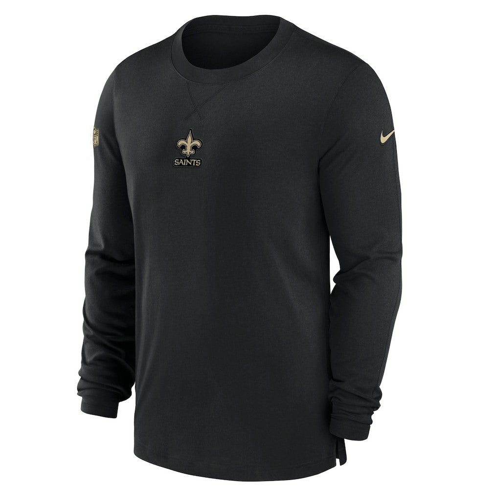 New Orleans Saints 2023 Sideline Performance Long Sleeve T-Shirt - Black sale