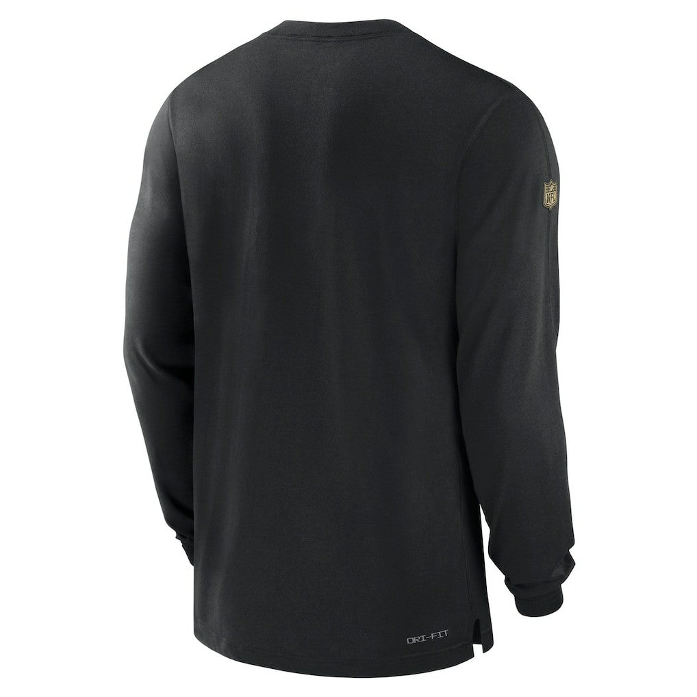 New Orleans Saints 2023 Sideline Performance Long Sleeve T-Shirt - Black sale