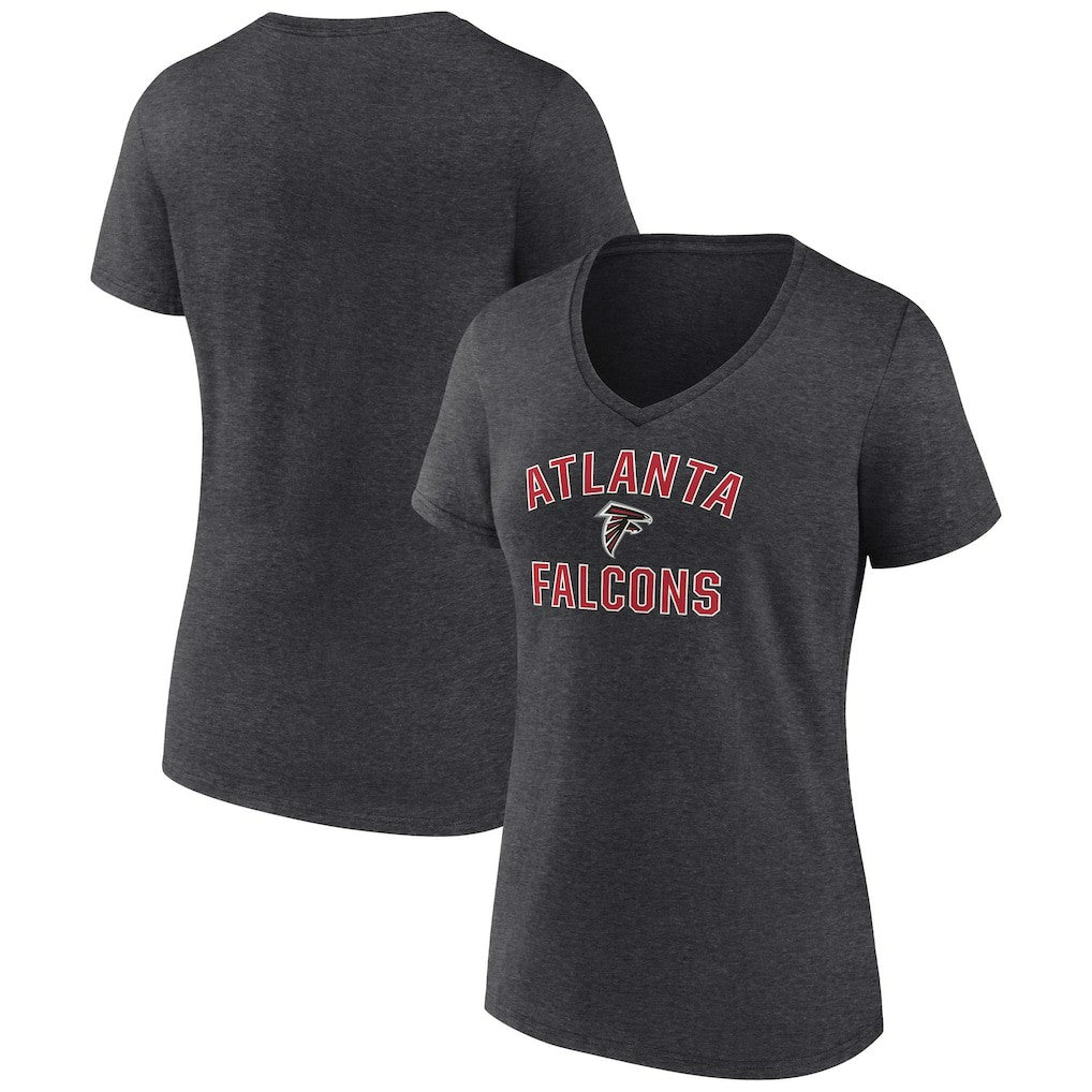 Atlanta Falcons Women's Victory Arch Team V-Neck T-Shirt - Charcoal outlet