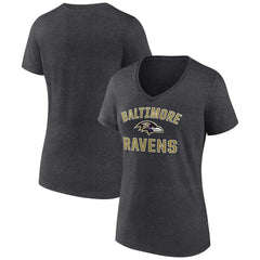 Baltimore Ravens Women's Victory Arch Team V-Neck T-Shirt - Charcoal for sale