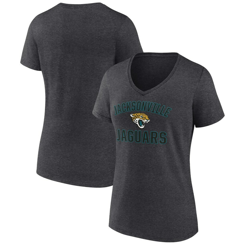 Jacksonville Jaguars Women's Victory Arch Team V-Neck T-Shirt - Charcoal sale