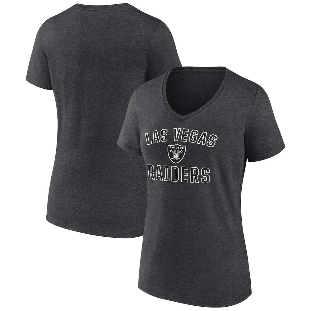 Las Vegas Raiders Women's Victory Arch Team V-Neck T-Shirt - Charcoal online
