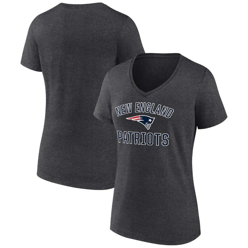 New England Patriots Women's Victory Arch Team V-Neck T-Shirt - Charcoal sale