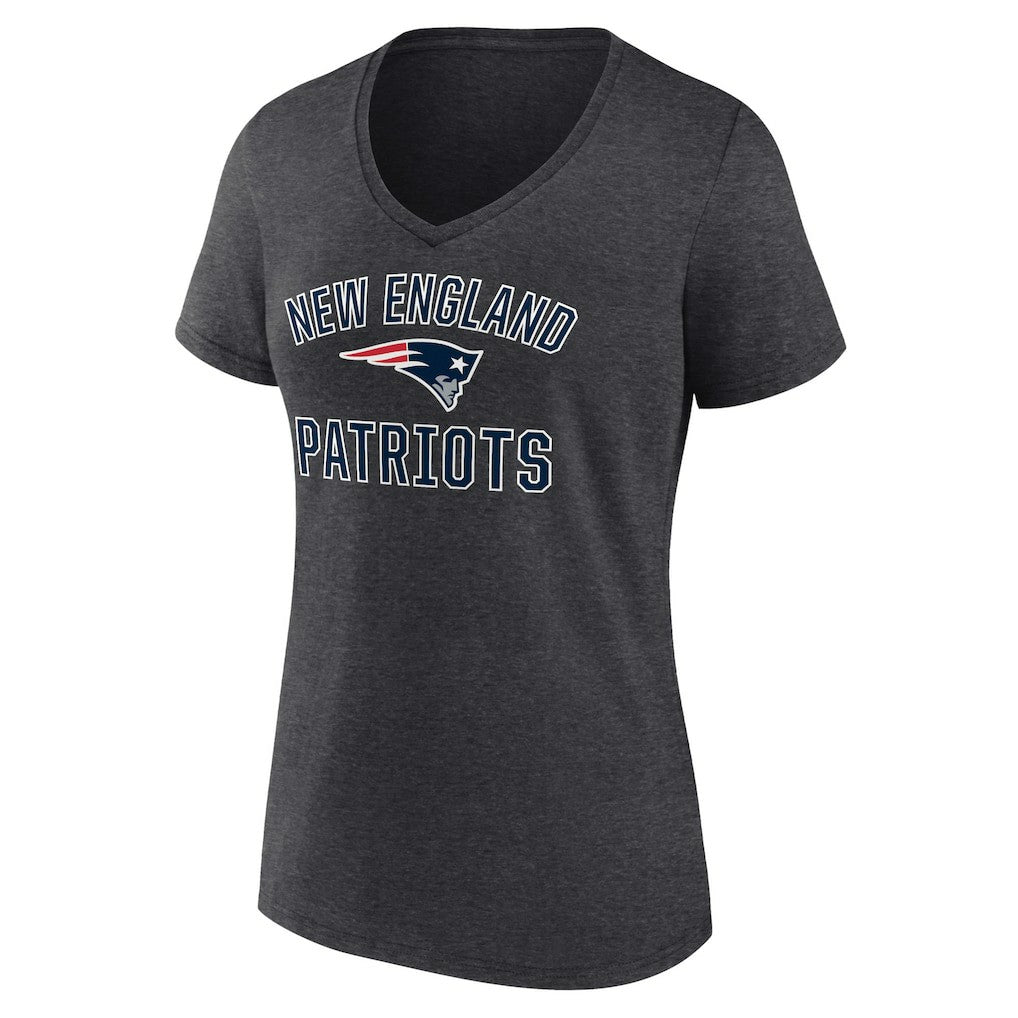 New England Patriots Women's Victory Arch Team V-Neck T-Shirt - Charcoal sale