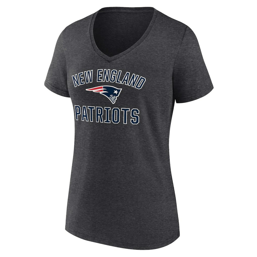 New England Patriots Women's Victory Arch Team V-Neck T-Shirt - Charcoal sale