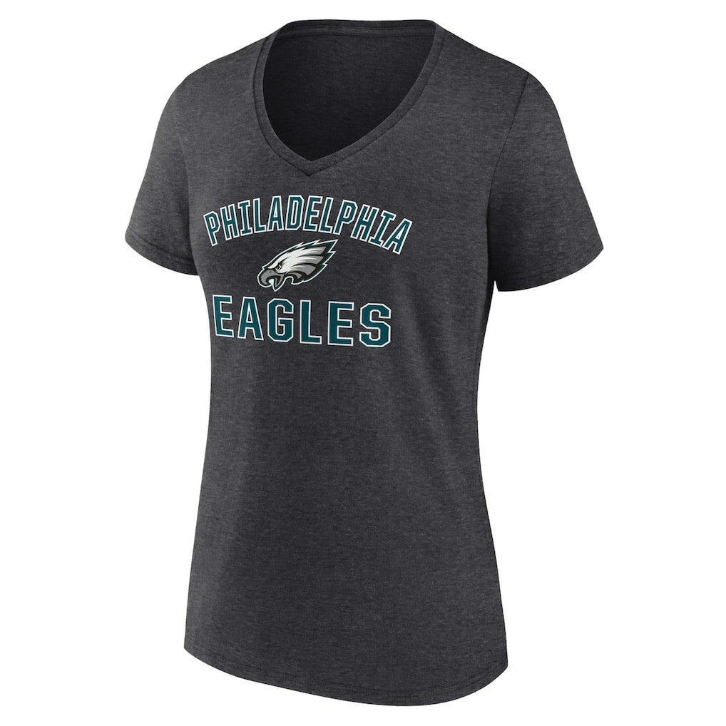 Philadelphia Eagles Women's Victory Arch Team V-Neck T-Shirt - Charcoal discount
