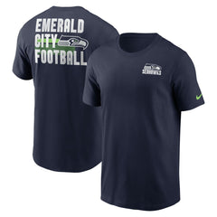 Seattle Seahawks Blitz Essential T-Shirt - College Navy on sale