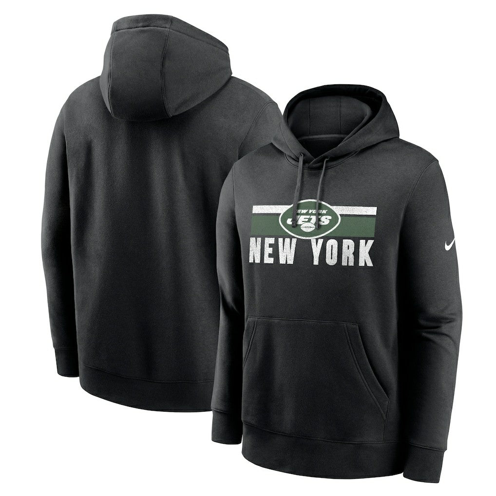 New York Jets Club Fleece Pullover Hoodie - Black on sale