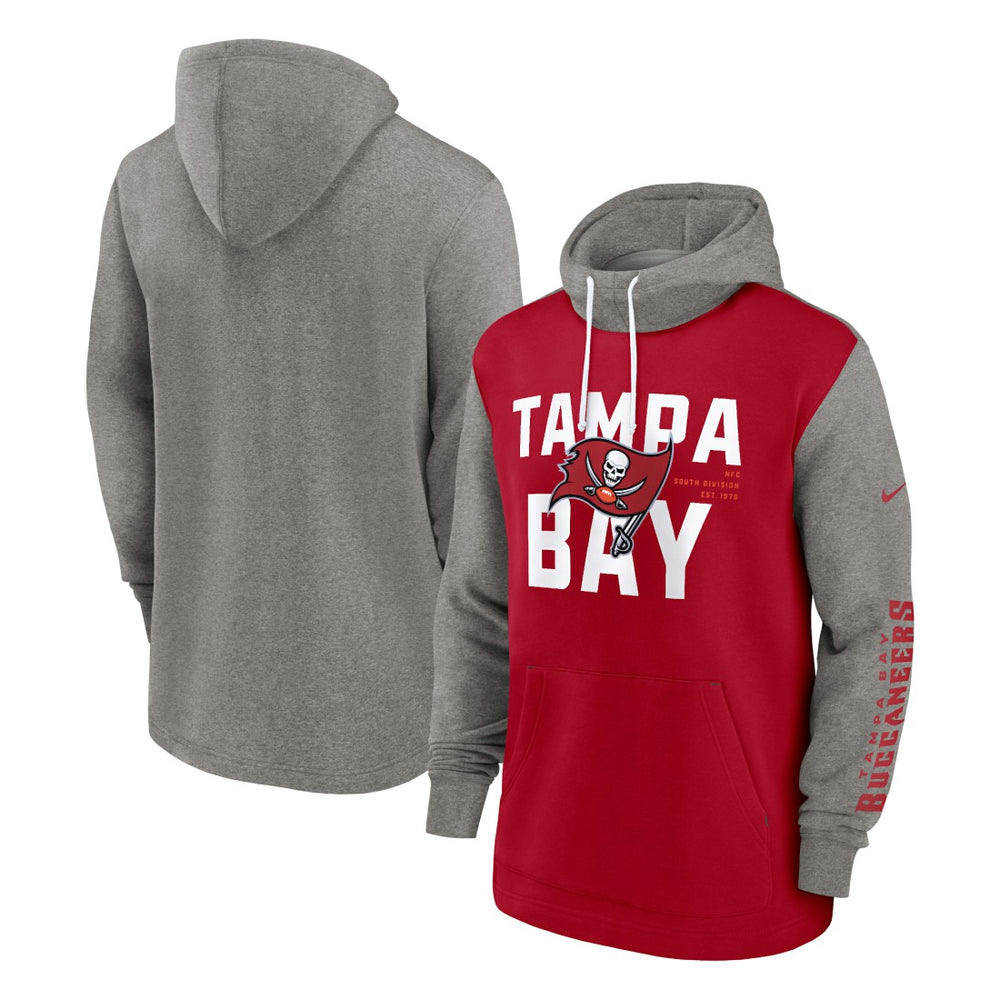 Tampa Bay Buccaneers Fashion Color Block Pullover Hoodie - Red discount