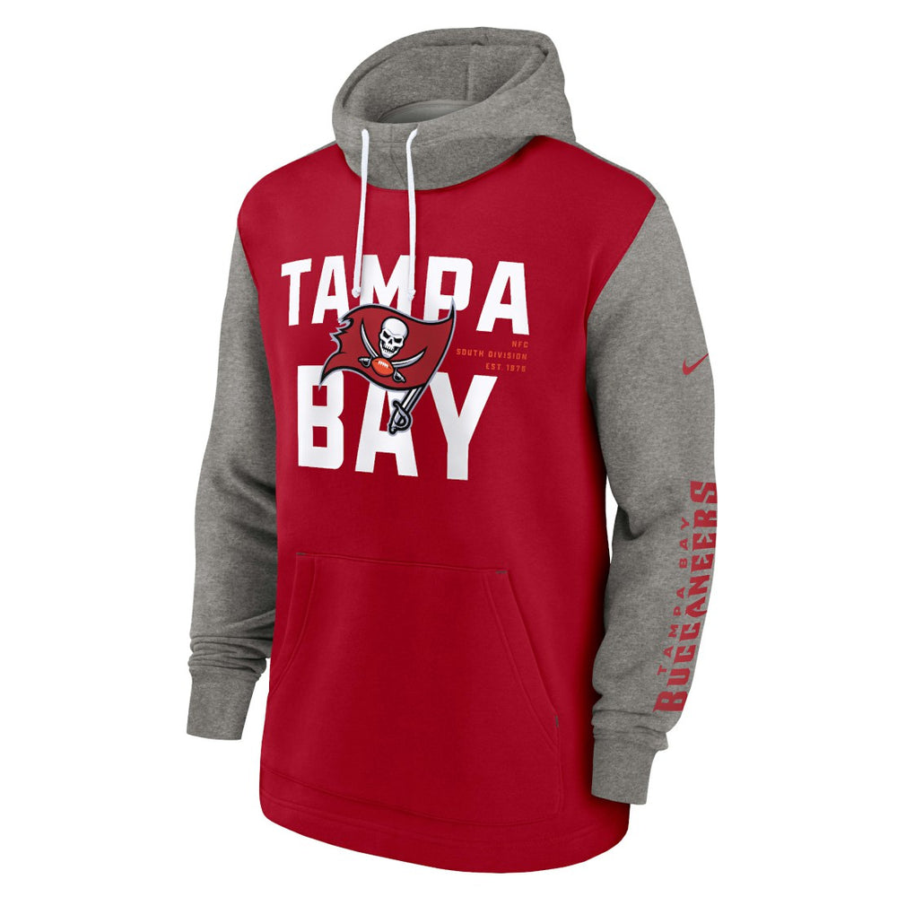 Tampa Bay Buccaneers Fashion Color Block Pullover Hoodie - Red discount