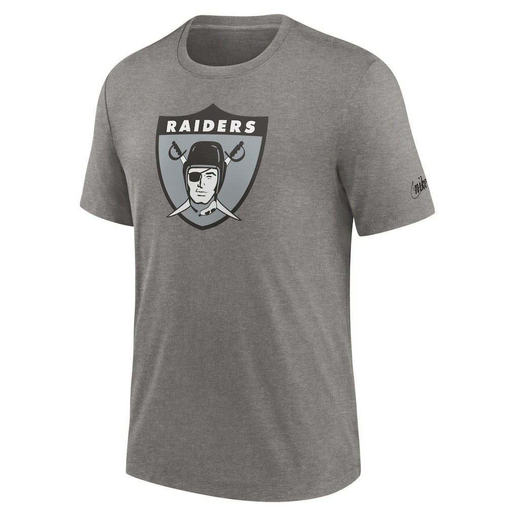 Las Vegas Raiders Rewind Logo Tri-Blend T-Shirt - Heather Charcoal on sale