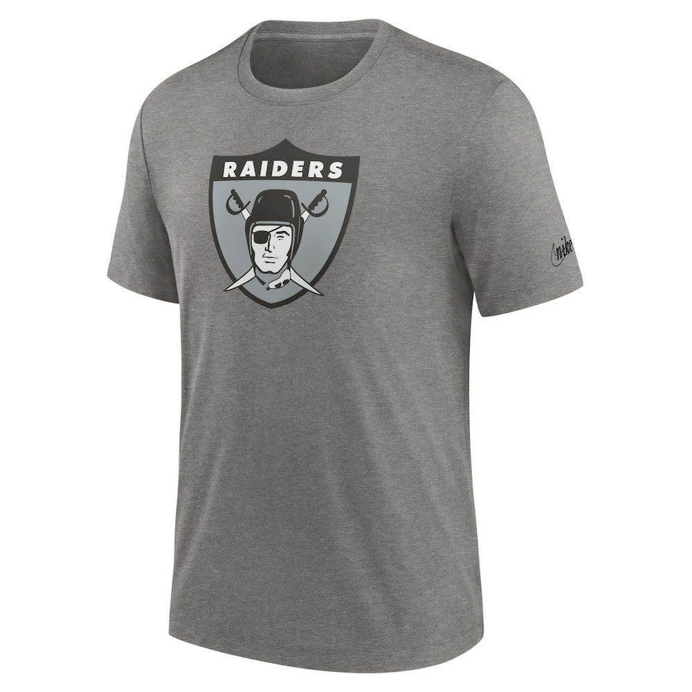 Las Vegas Raiders Rewind Logo Tri-Blend T-Shirt - Heather Charcoal on sale