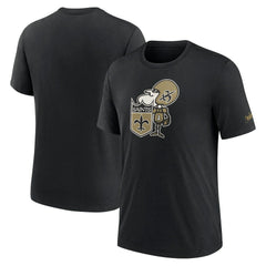 New Orleans Saints Rewind Logo Tri-Blend T-Shirt - Black on sale